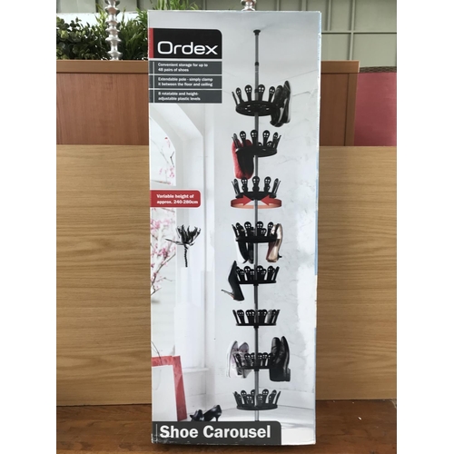 475 - 'Ordex' Shoe Carousel Up to 48 Pairs with Variable Height Appr. 240-280cm (New, Boxed)