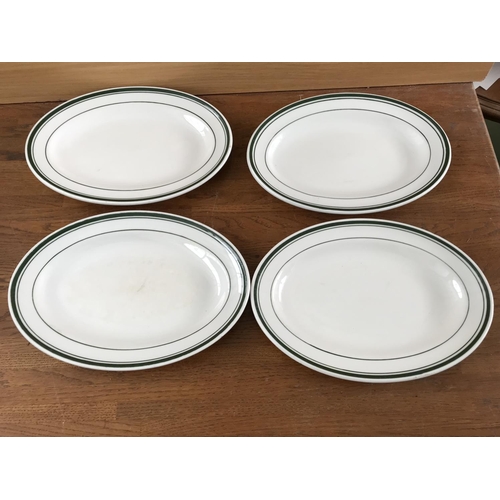 477 - x4 W.H.Grindlay White Granite Vitrified Serving Oval Platters (30cm)