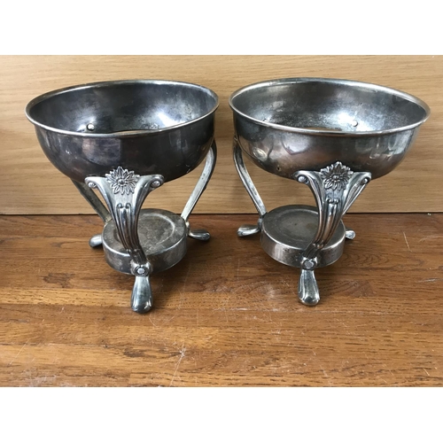 482 - Pair of Vintage Silver Plated Coffee/Tea Footed Warmer