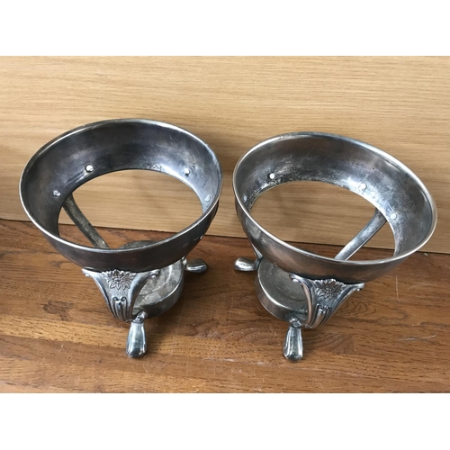 482 - Pair of Vintage Silver Plated Coffee/Tea Footed Warmer