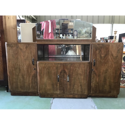 502 - Large Vintage Walnut Sideboard (200 W. x 56 D. x 97/146cm H.)