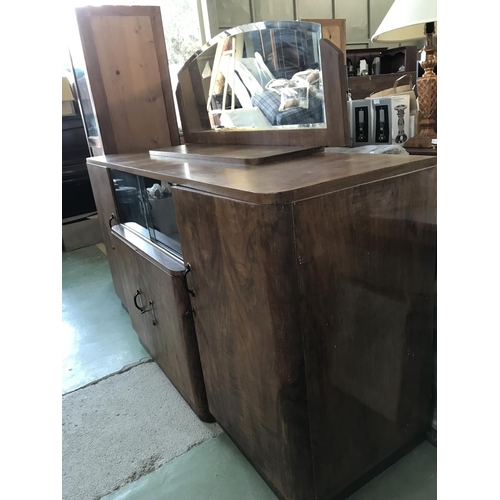 502 - Large Vintage Walnut Sideboard (200 W. x 56 D. x 97/146cm H.)