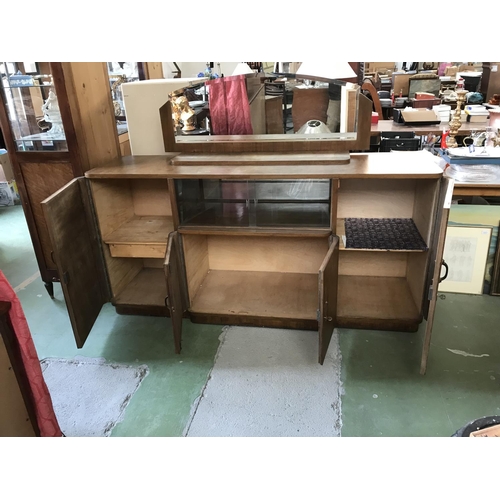 502 - Large Vintage Walnut Sideboard (200 W. x 56 D. x 97/146cm H.)