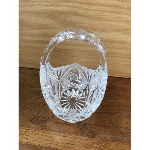 516 - Cut Glass Crystal Basket and DB Long Dish