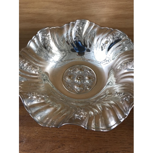 517 - Victorian Silver Plated Footed Biscuit Basket