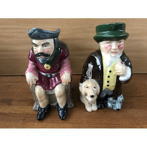 561 - Staffordshire Kirkham Toby Tug and Toby Tug with Dog (x2pcs)