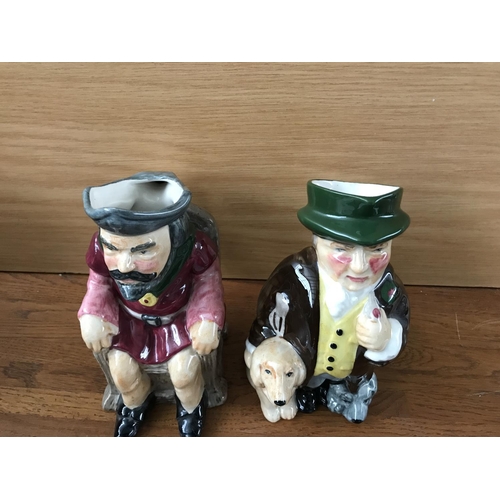 561 - Staffordshire Kirkham Toby Tug and Toby Tug with Dog (x2pcs)