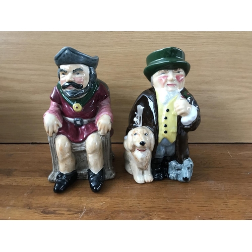 561 - Staffordshire Kirkham Toby Tug and Toby Tug with Dog (x2pcs)