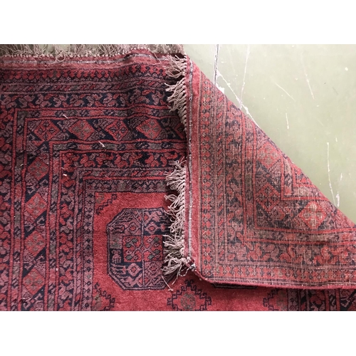 82 - Vintage Hand Made Persian Red Carpet (185 x 107cm)