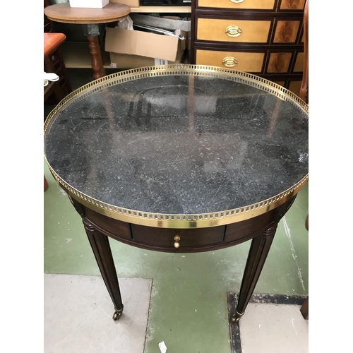 87 - Winterthur Country Estate Collection Marble Top Circular Side Table on Castors (71 D. x 72cm H.)