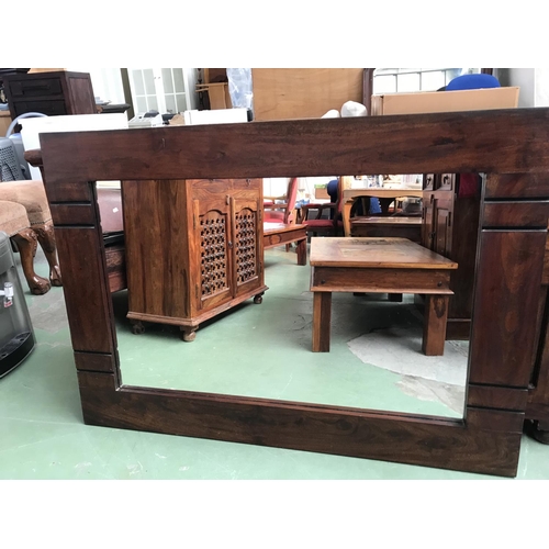 560 - Large Solid Sheesham Wood Mirror (Matches Previous Lot - 120 x 86cm)