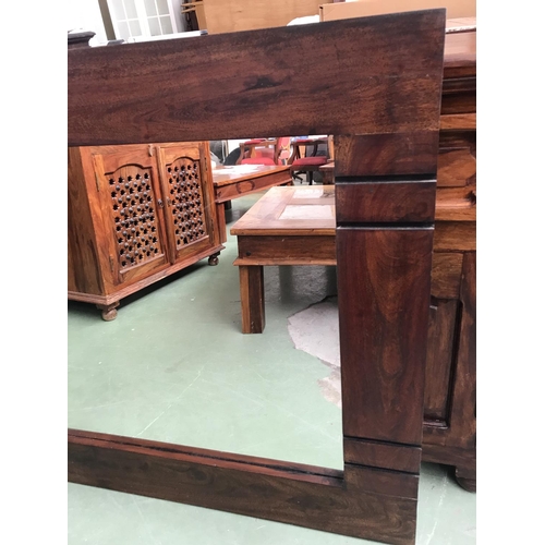 560 - Large Solid Sheesham Wood Mirror (Matches Previous Lot - 120 x 86cm)