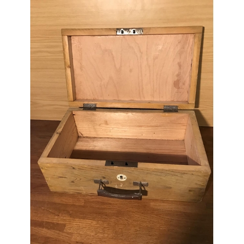 563 - Vintage Wooden Tool Box - No Key (49 W. x 28 D. x 19cm H.)