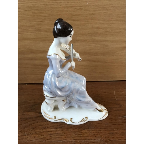 581 - Woman with Violin Porcelain Figurine