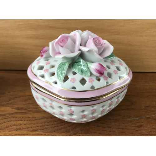 19 - Pair of Past Times Finest Porcelain Trinket Boxes (Unused)