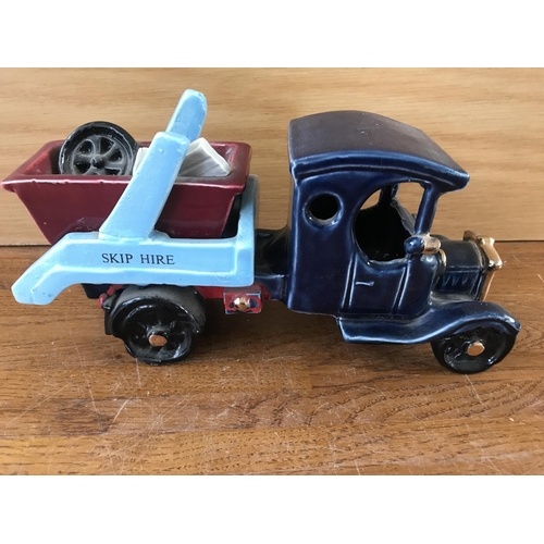 198 - Porcelain Model of 'Skip Truck' Made in UK