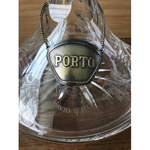 20 - Port Decanter with 'Porto' Silver Tag (26cm H.)