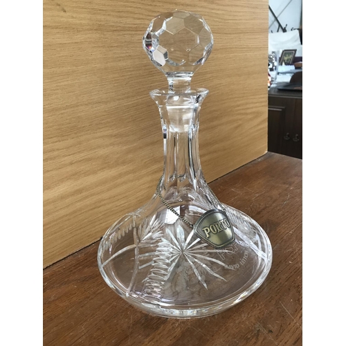 20 - Port Decanter with 'Porto' Silver Tag (26cm H.)