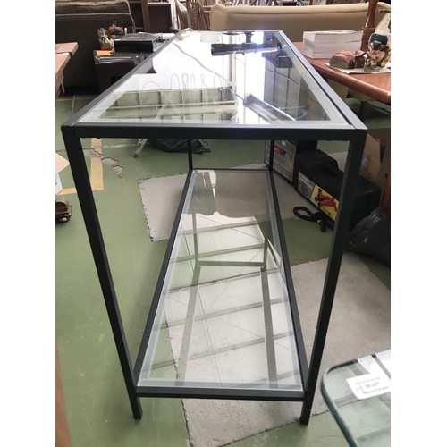 64 - Tempered Glass Top 2-Tier Console/Entrance Table (140 W. x 48 D. x 84cm H.)