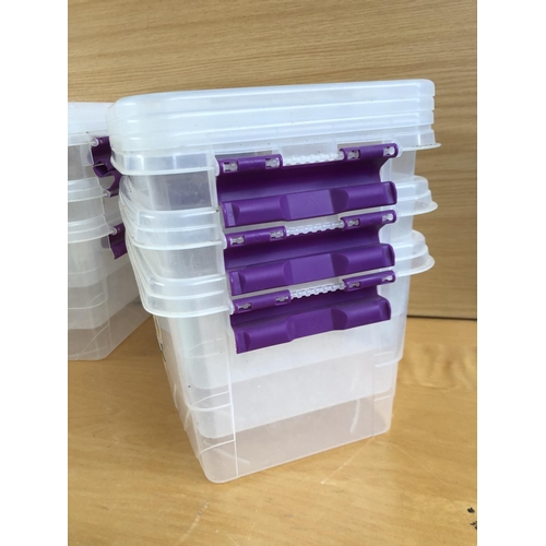 122 - x6 Plastic Storage Boxes with Lid