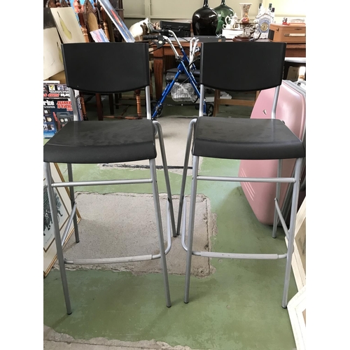 145 - Pair of Metal and Plastic Stools