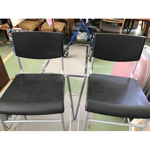 145 - Pair of Metal and Plastic Stools