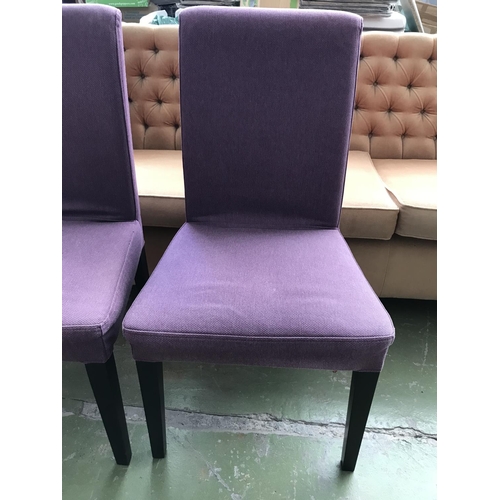 82 - Pair of 'Ikea' Chairs Upholstered in Purple Fabric