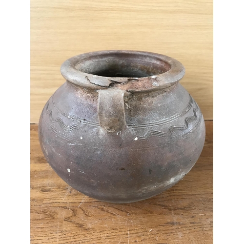 95 - Antique Cyprus Pottery Clay Pot (a/f - Appr. 24 W x 20cm H.)