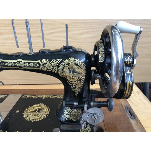 172 - Antique (Appr.120 Years Old) Sewing Machine in Case Made in Saxony