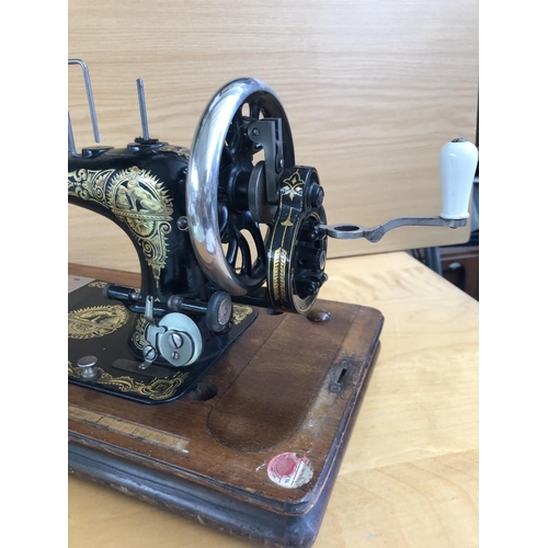 172 - Antique (Appr.120 Years Old) Sewing Machine in Case Made in Saxony