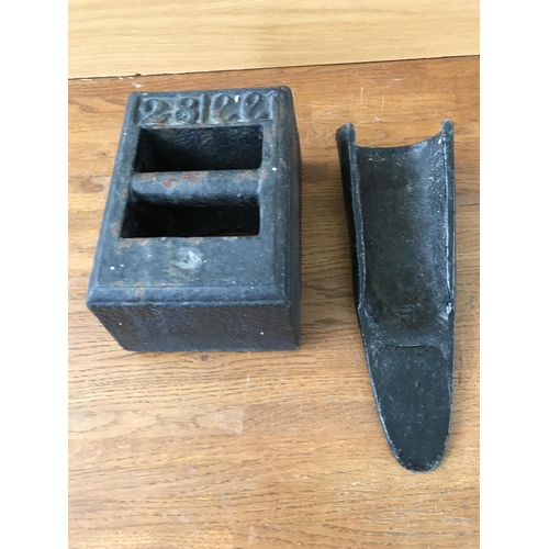 193 - Vintage Decorative Cast Iron Plough on Cast Iron Display Base