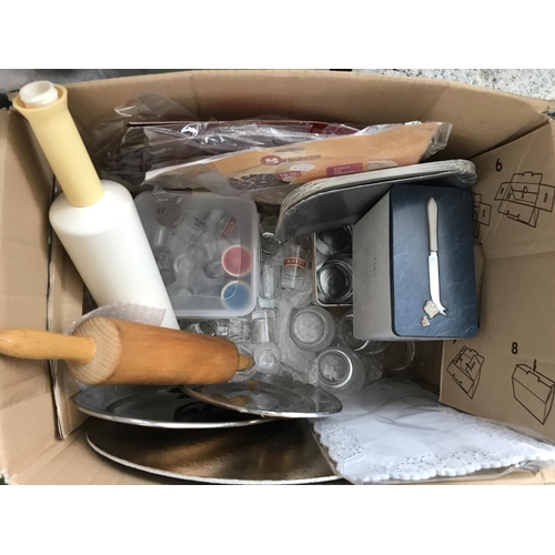 147 - Box of Glassware and Kitchen Items