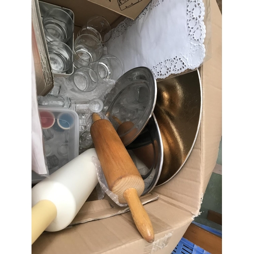 147 - Box of Glassware and Kitchen Items