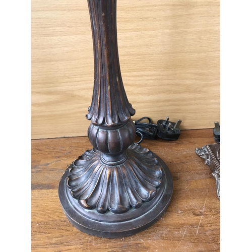 153 - Pair of Carved Wood and Resin Table Lamp Bases (60cm H., 50cm H.)