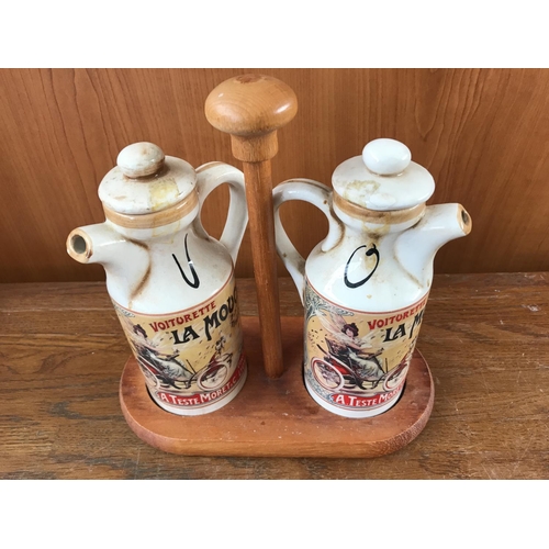 286 - Vintage Belgian Oil & Vinegar Container Set