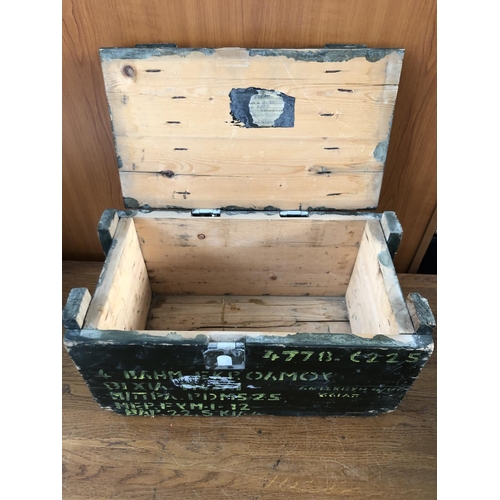 96 - Vintage Wooden Greek Military Ammunition Box (45 w. x 25 D. x 26cm H.)