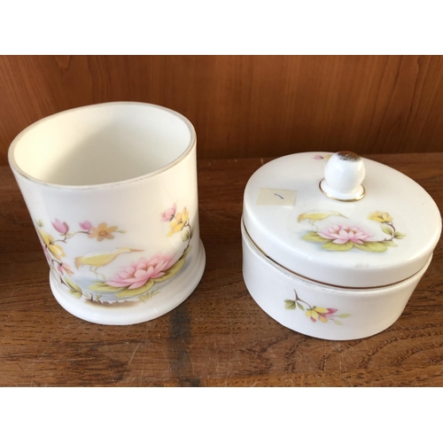 86 - Set of Vintage Floral Porcelain Vase and 2 Small Bowls