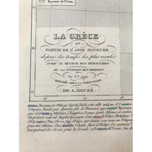 351 - Collection of 16 Antique (1860) French Maps of Greece Portraying Different Eras from Antiquity to 19... 