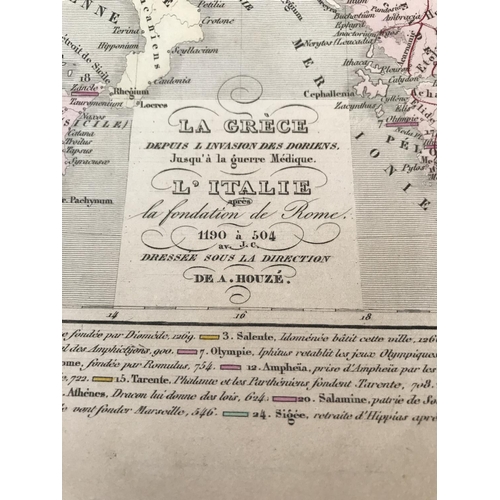 351 - Collection of 16 Antique (1860) French Maps of Greece Portraying Different Eras from Antiquity to 19... 