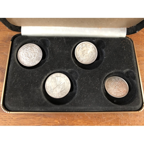 357 - Collection of 4 Good Luck Coins/Tokens in Box