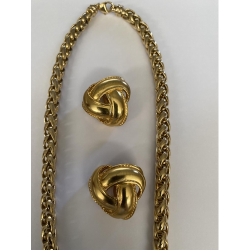 218 - Costume Jewelry - Chain (45cm L.) and Matching Earrings