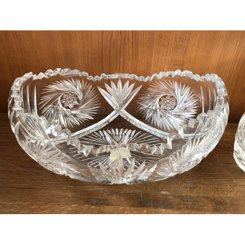 231 - Large Crystal Fruit Bowl and Crystal Vase