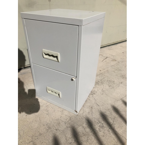 300 - Small 2-Drawer Metal Cabinet with Key Lock