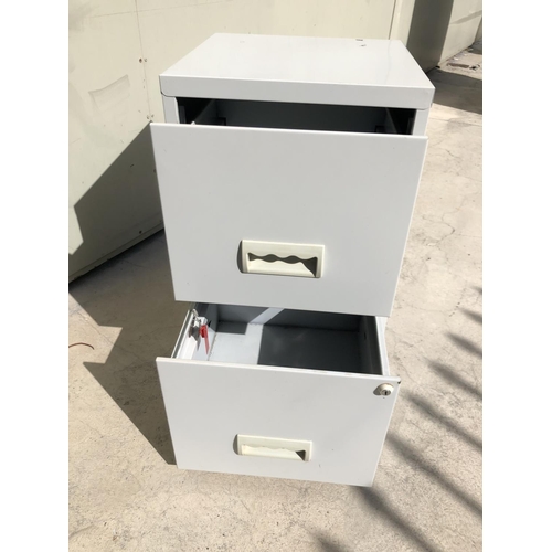 300 - Small 2-Drawer Metal Cabinet with Key Lock