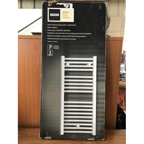 119 - Homebase Verona White Towel Radiator (Unused, Boxed)