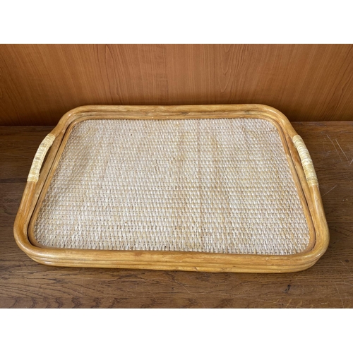 123 - Large Vintage Bamboo Tray (50 x 37cm)