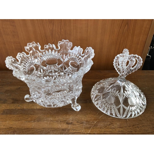 182 - Large Crystal Bowl with Lid (27cm H.)