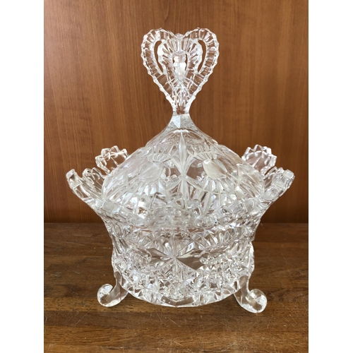 182 - Large Crystal Bowl with Lid (27cm H.)