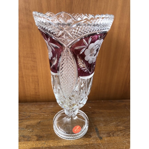 146 - 'Anna Hutte' Large Vintage German 24% Lead Crystal Vase (33cm H.)