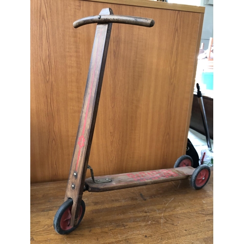 256 - Antique Wooden Scooter Made in Germany